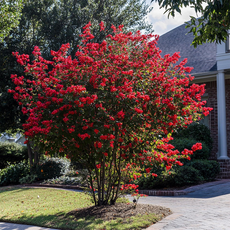 Crape Myrtle Red Rocket | Extra Large Gallon Plants | Vivid Scarlet Blooms, Live Plant, Striking Ornamental Shrub for Vibrant Garden Displays